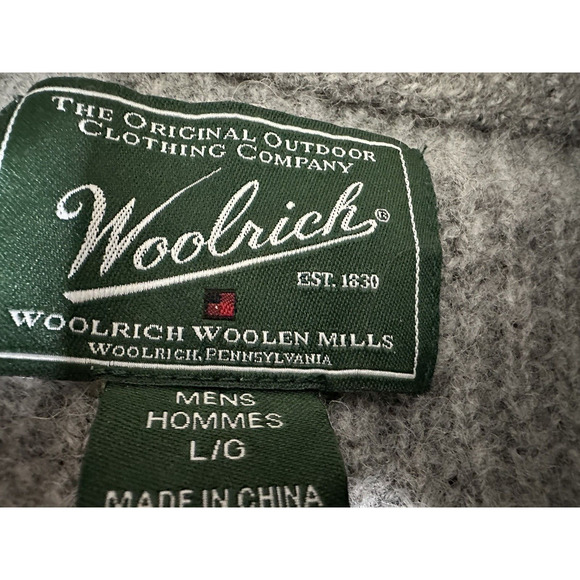 Rare‎ Woolrich Woolen Mills Chunky 100% Wool Sweater in Gray ~L - Picture 3 of 5